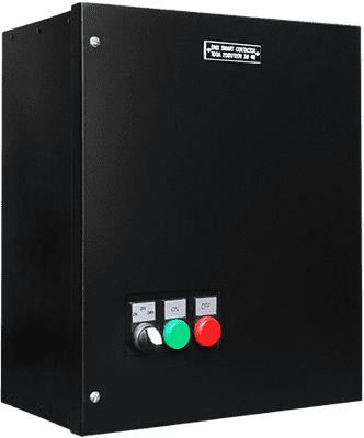 Black Enclosure with three position switch and position indicator lights