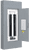 Grey panelboard with door open